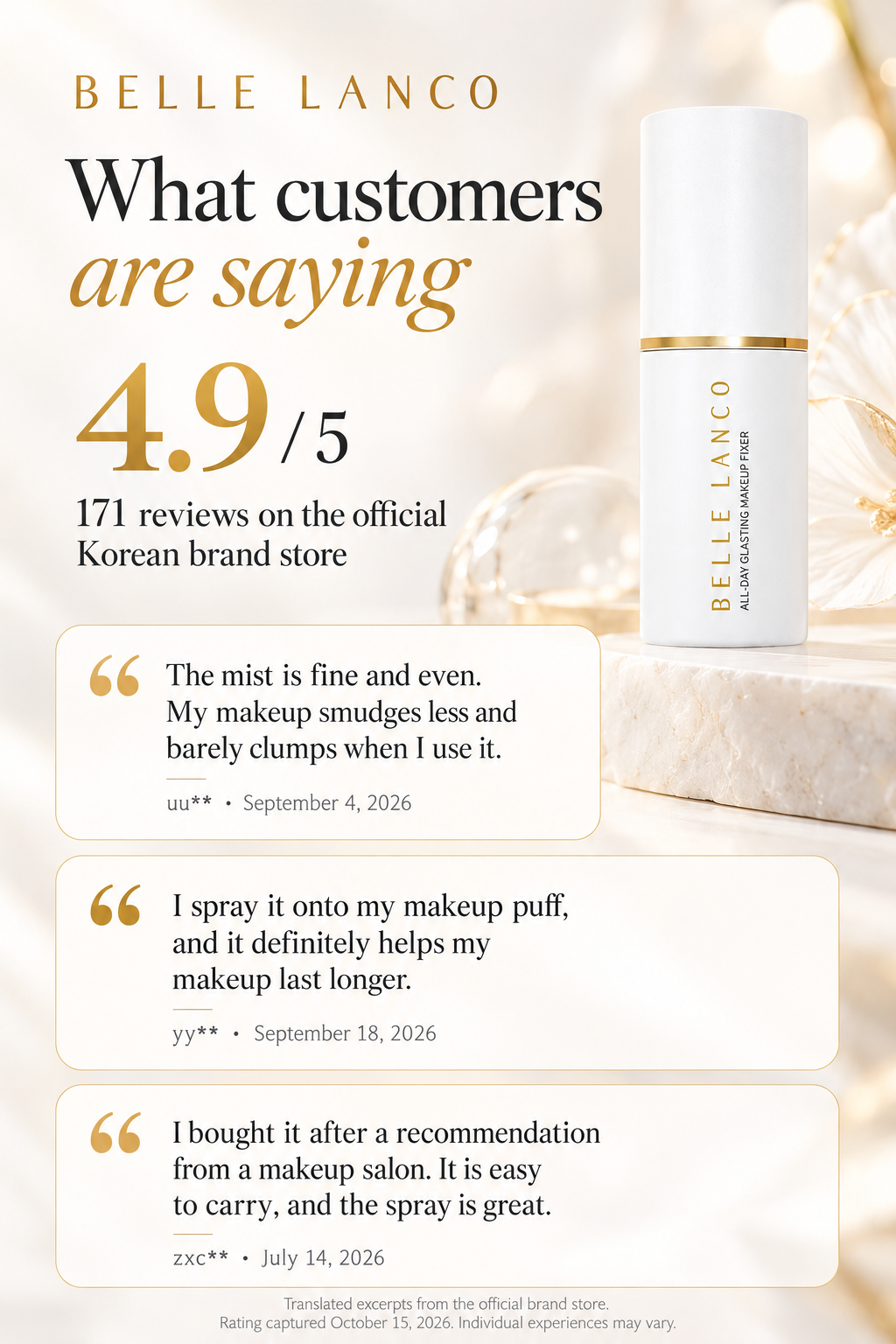 BELLE LANCO All-Day Glasting Makeup Fixer 30ml