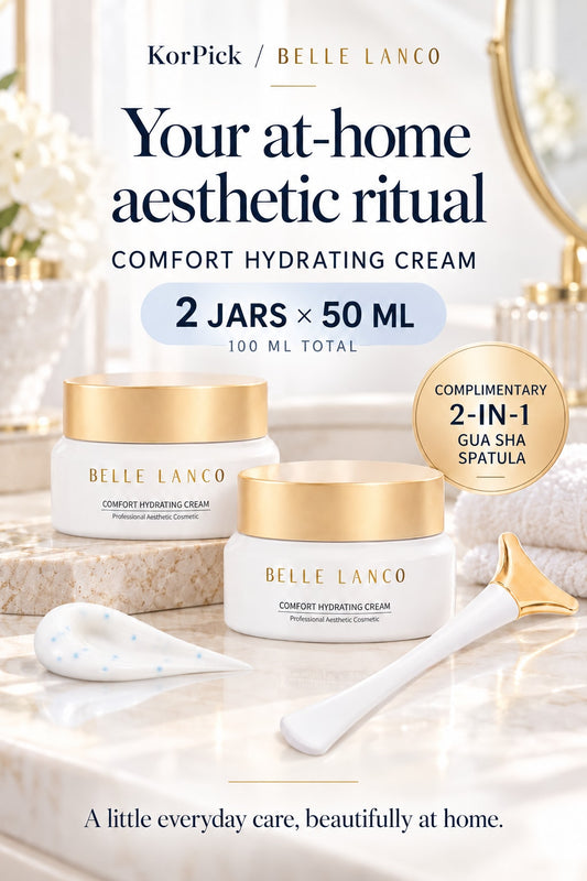 BELLE LANCO Comfort Hydrating Azulene Cream Duo | 2 × 50 ml + Complimentary Gua Sha Spatula