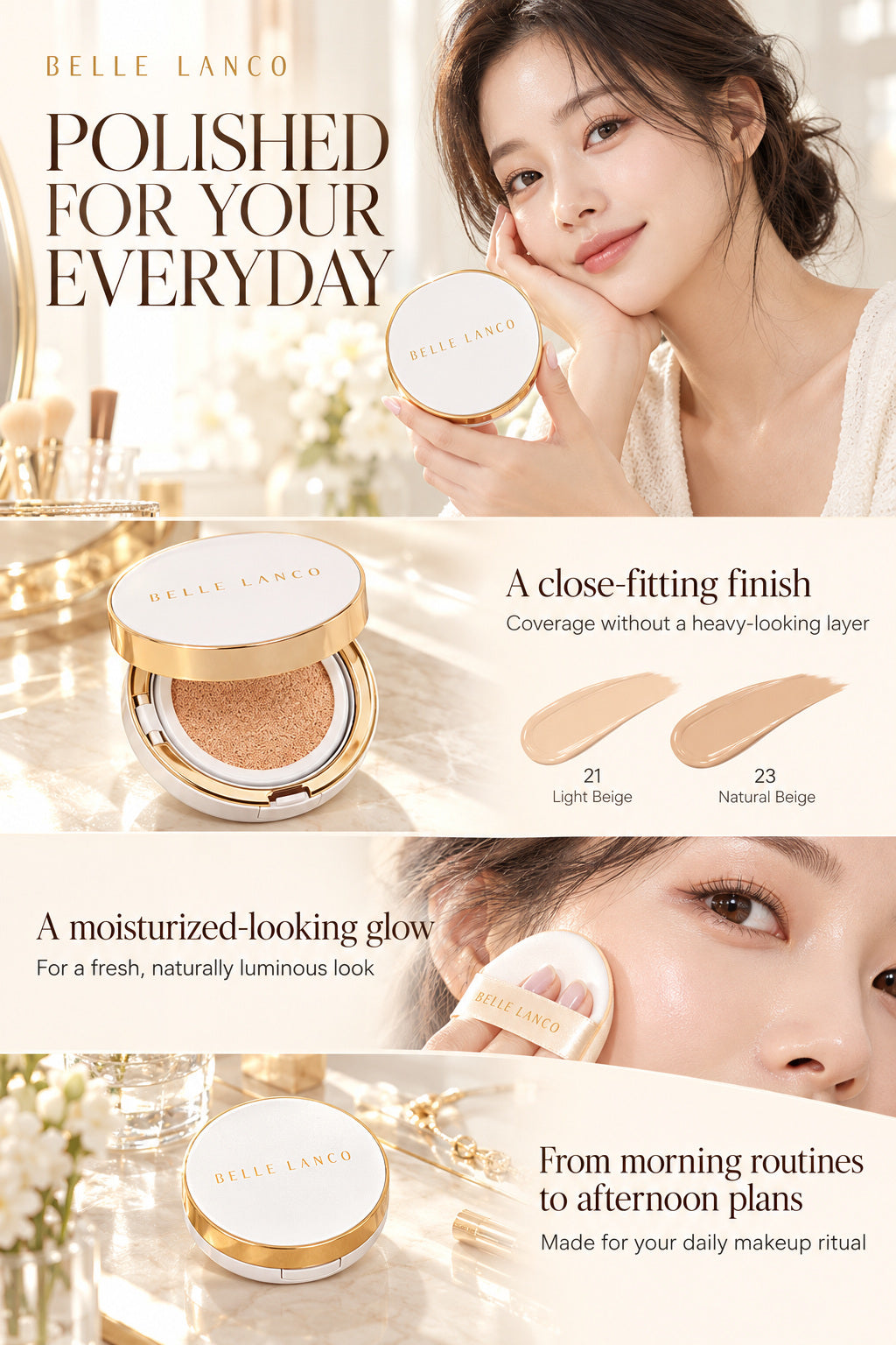BELLE LANCO High Cover Pure Cushion Duo – 2 Compacts