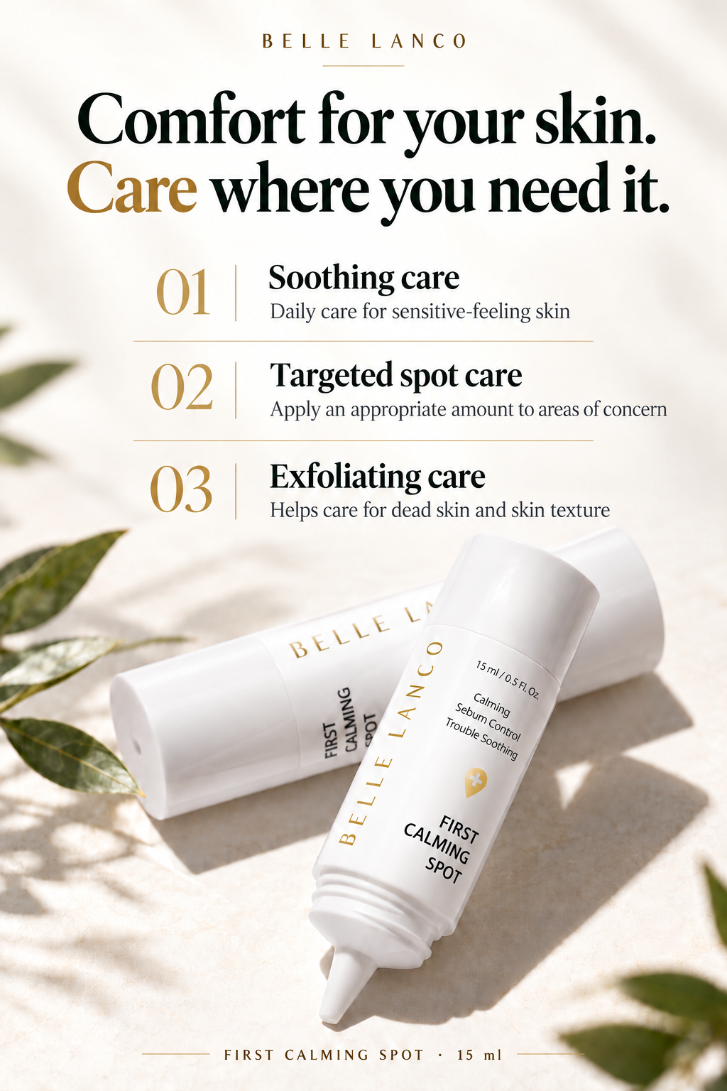 BELLELANCO First Calming Trouble Spot 15ml × 2 | Korean Spot Care Duo