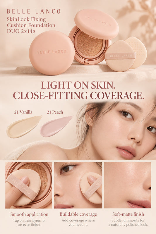 BELLE LANCO SkinLook Fixing Cushion Foundation Duo SPF30 PA+++ – 2 × 14g
