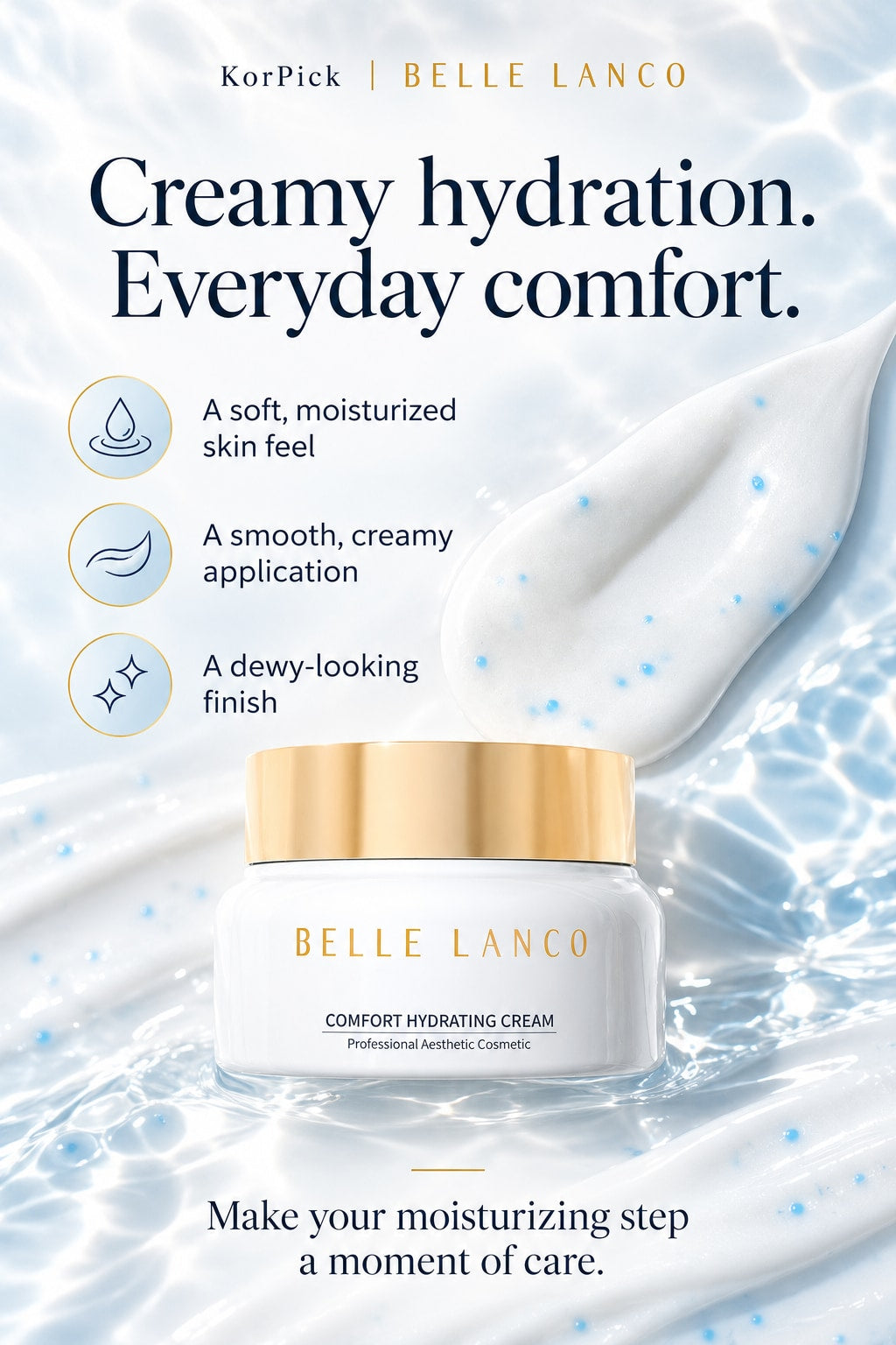 BELLE LANCO Comfort Hydrating Azulene Cream Duo | 2 × 50 ml + Complimentary Gua Sha Spatula