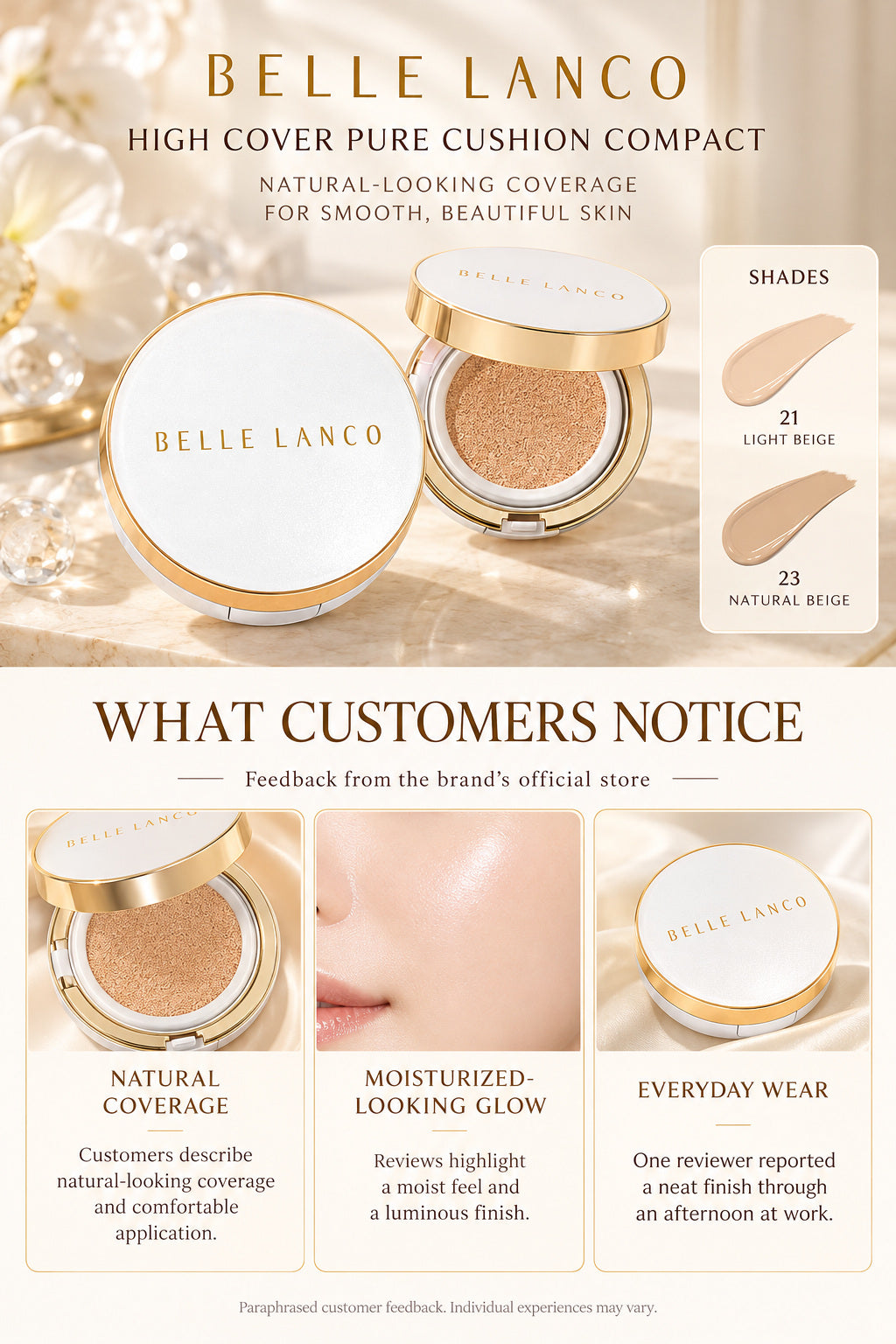 BELLE LANCO High Cover Pure Cushion Duo – 2 Compacts
