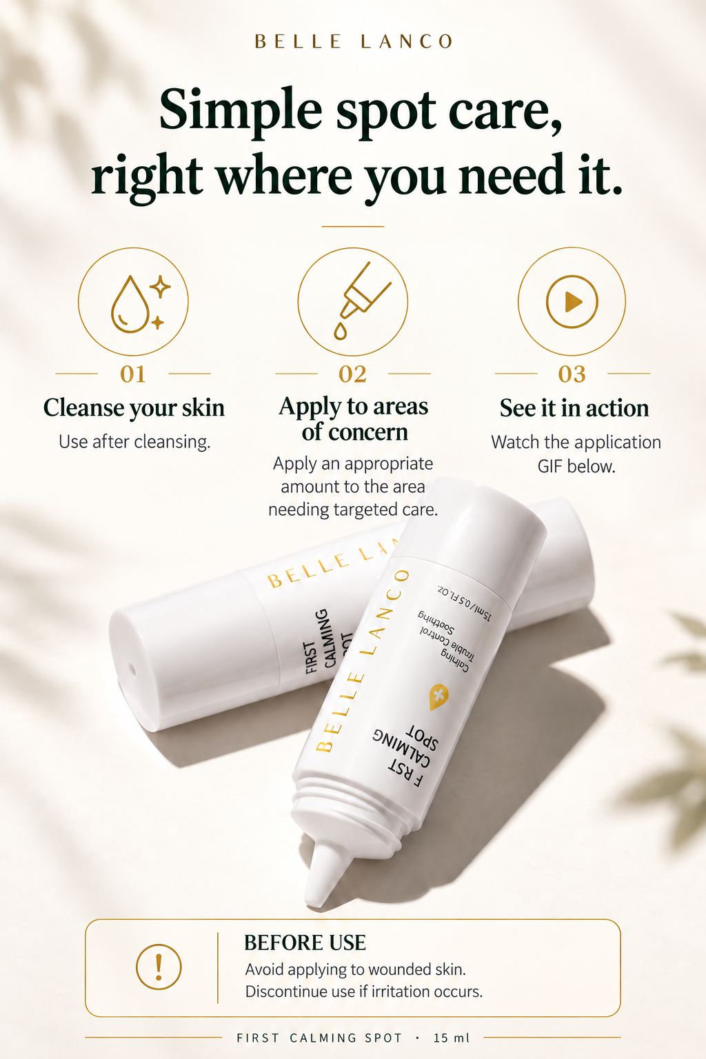 BELLELANCO First Calming Trouble Spot 15ml × 2 | Korean Spot Care Duo