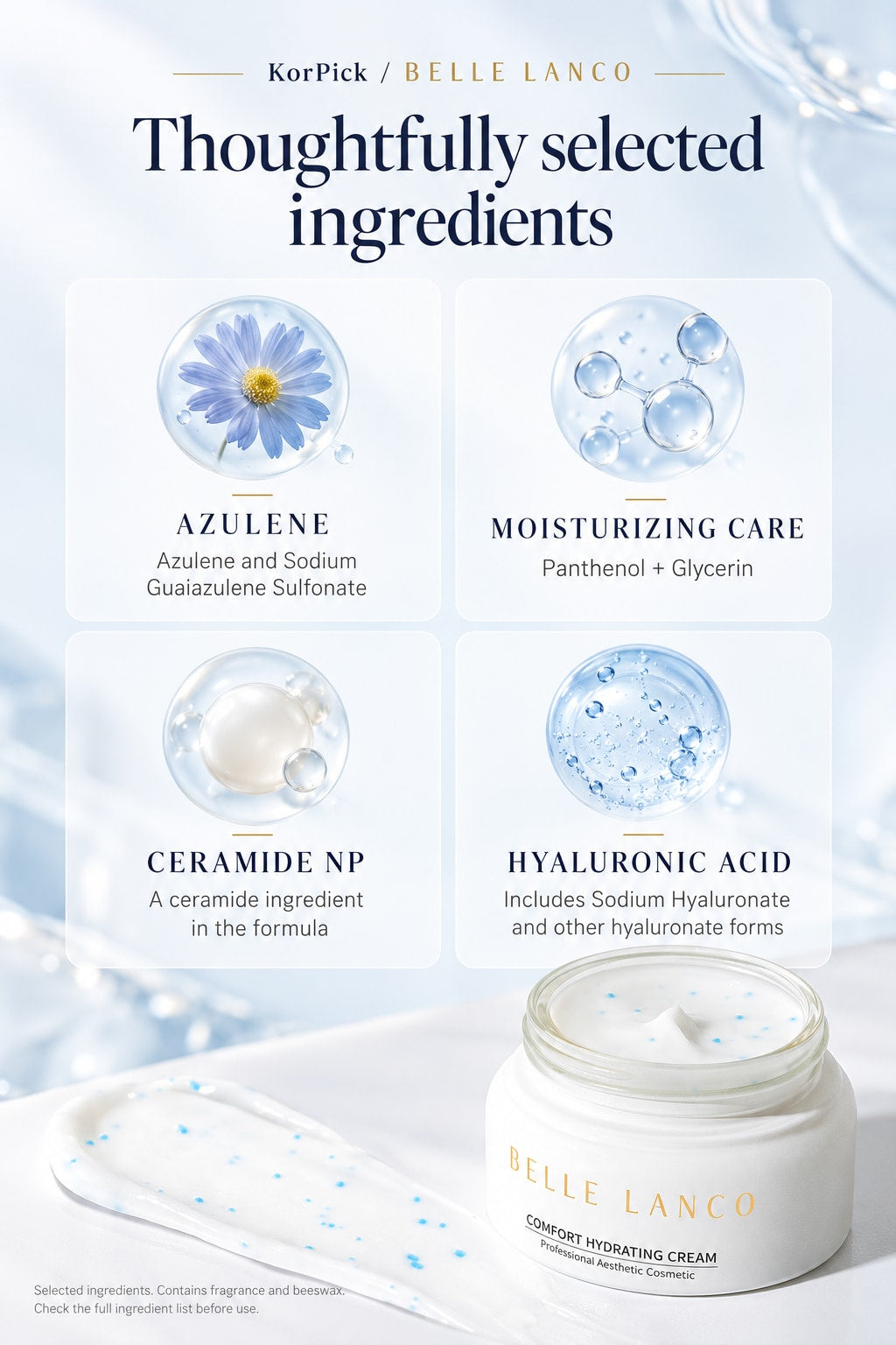 BELLE LANCO Comfort Hydrating Azulene Cream Duo | 2 × 50 ml + Complimentary Gua Sha Spatula
