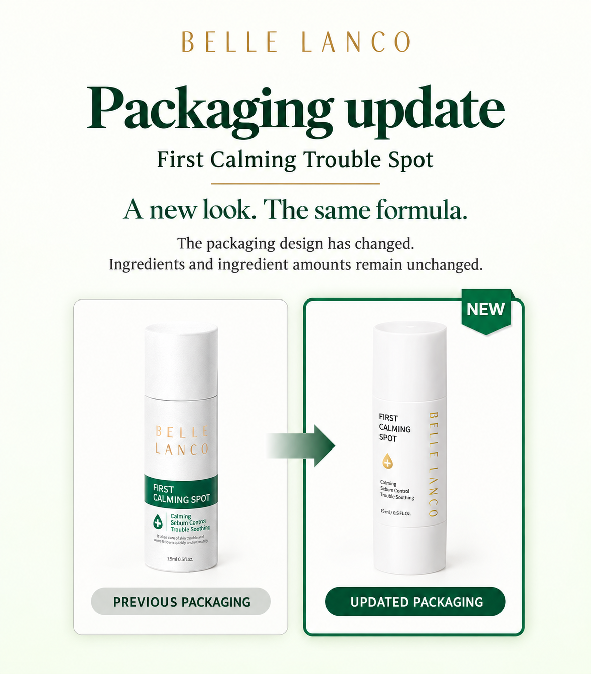 BELLELANCO First Calming Trouble Spot 15ml × 2 | Korean Spot Care Duo