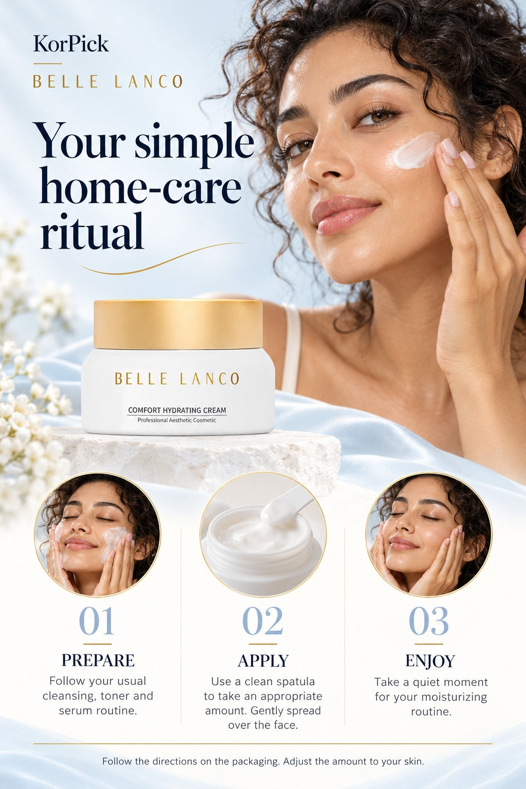 BELLE LANCO Comfort Hydrating Azulene Cream Duo | 2 × 50 ml + Complimentary Gua Sha Spatula