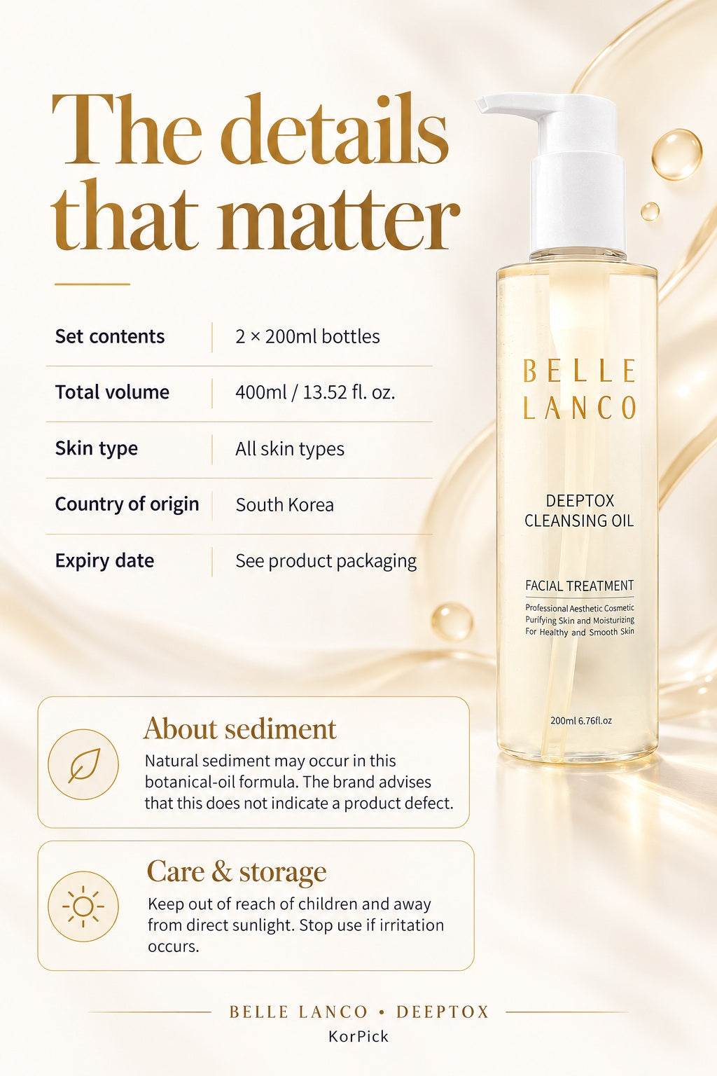BELLE LANCO Deeptox Cleansing Oil Duo – 2 × 200ml