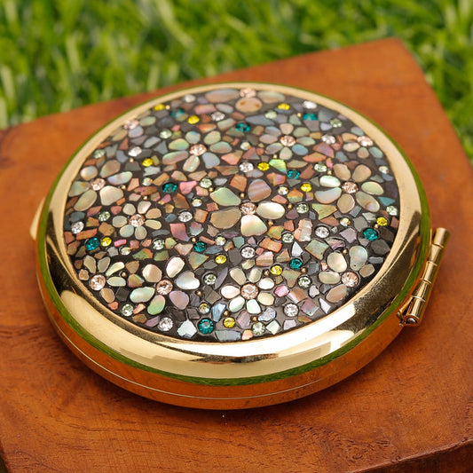 Korean Mother-of-Pearl Handmade Compact Mirror | 5 Design Options