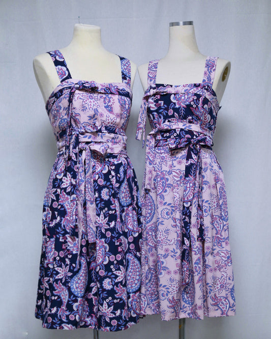 Handmade Korean Modern Hanbok Set – Paisley Wrap Top & Waist Skirt