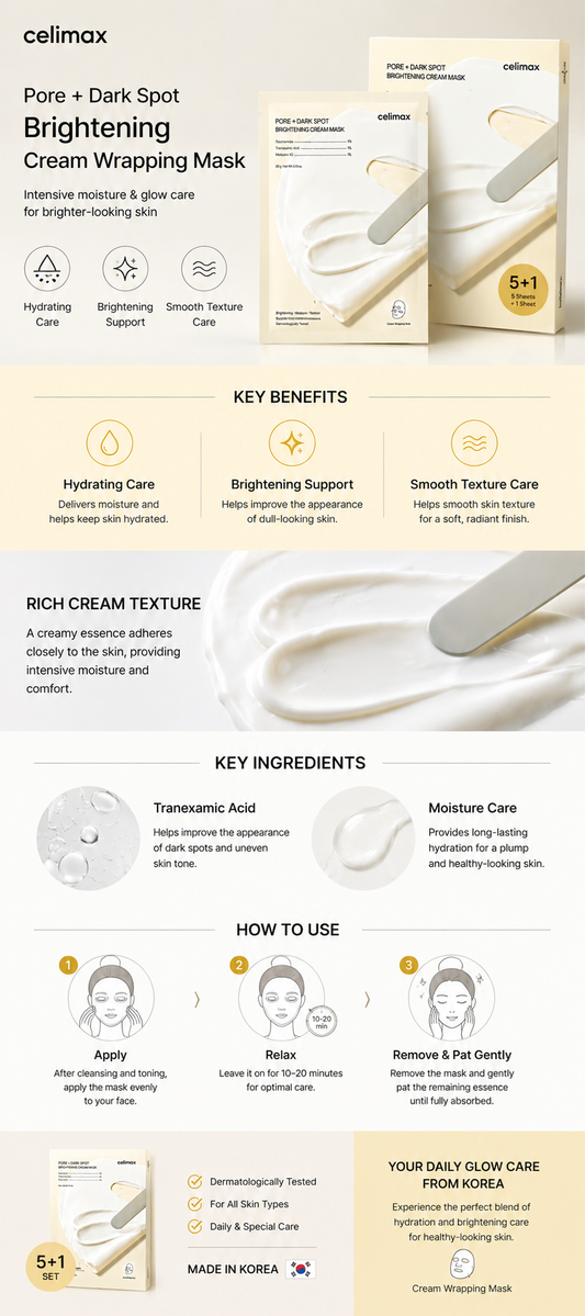 Celimax Pore + Dark Spot Brightening Cream Wrapping Mask (5+1 Set)