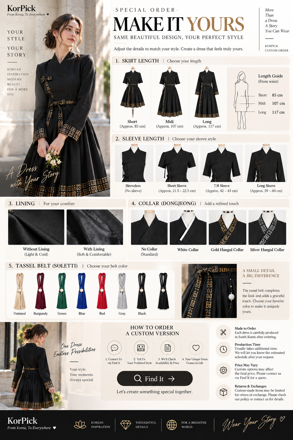 Unique Black & Gold Dress | Korean Lettering Statement Dress