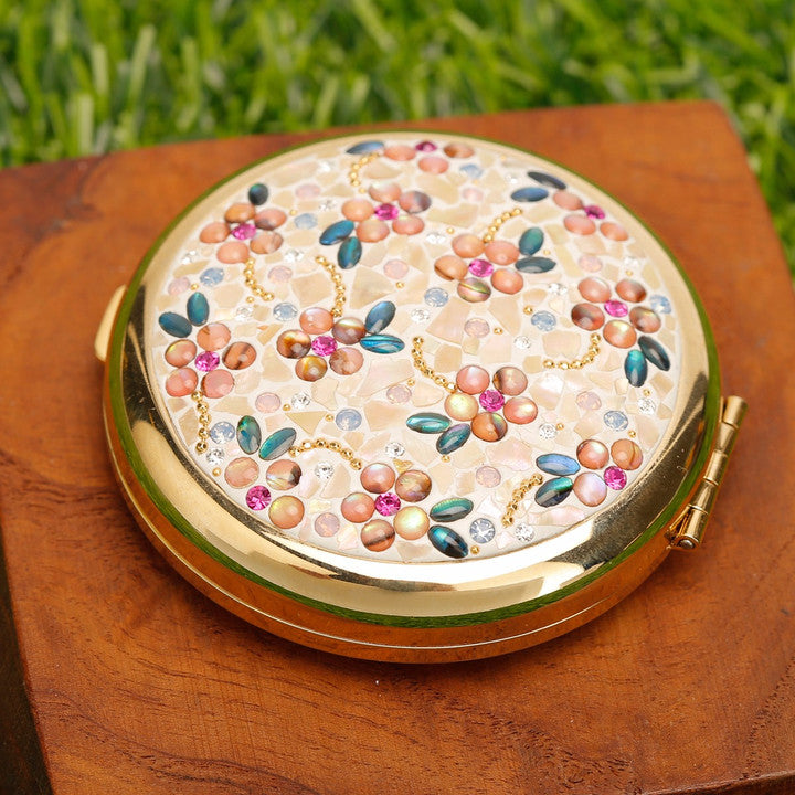 Korean Mother-of-Pearl Handmade Compact Mirror | 5 Design Options