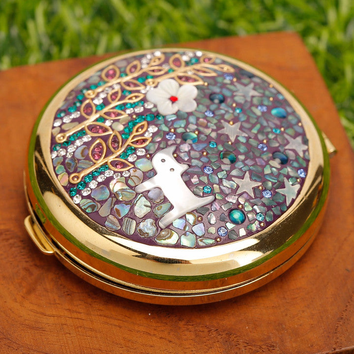 Korean Mother-of-Pearl Handmade Compact Mirror | 5 Design Options