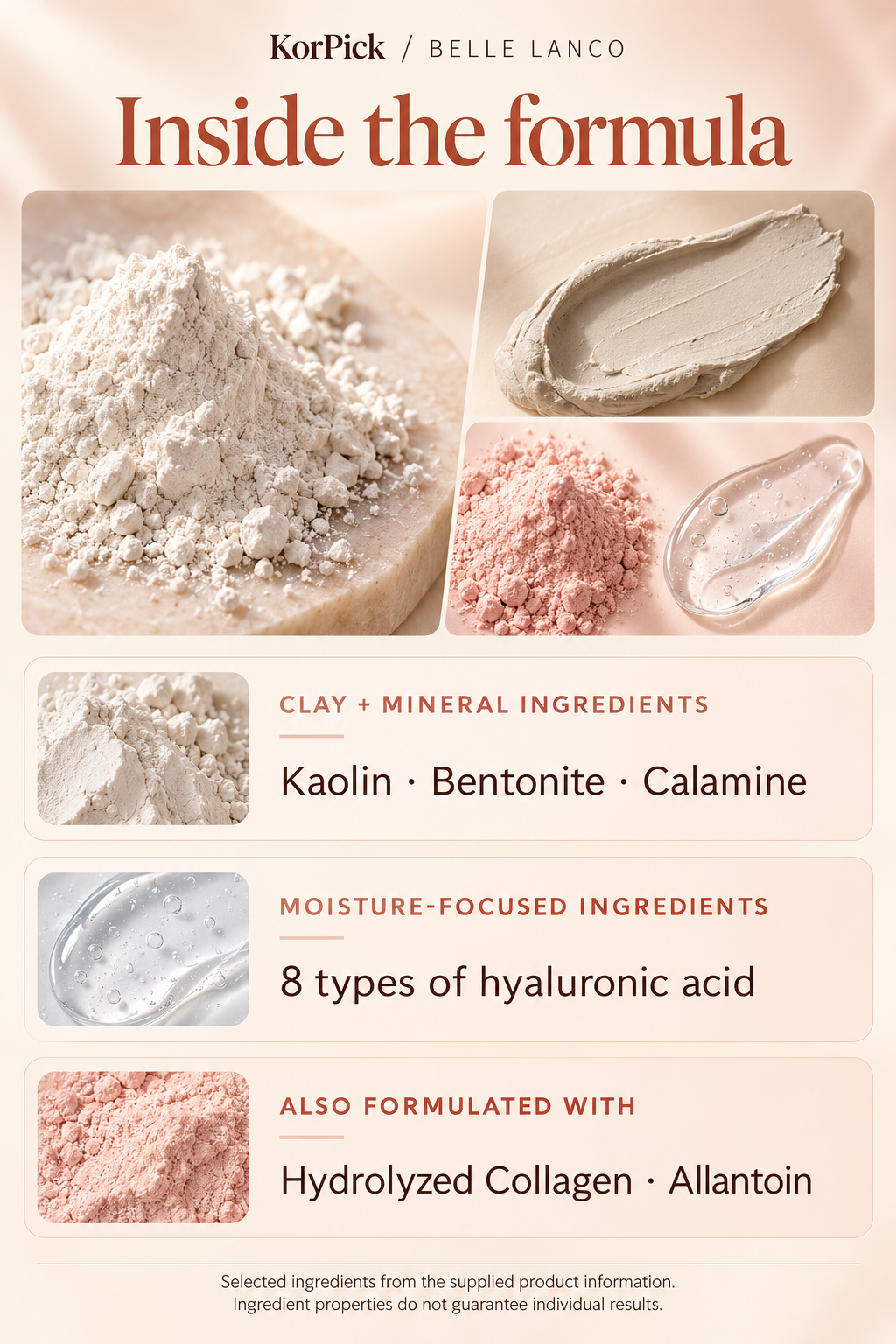 BELLELANCO Lifting Clay Mask 20g × 8 Masks | Korean Clay Sheet Mask