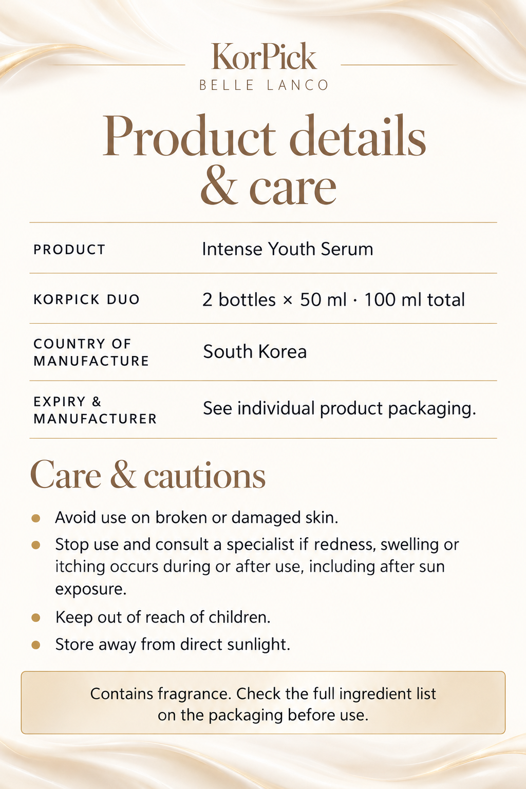 BELLE LANCO Intense Youth Serum Duo – 2 × 50 ml